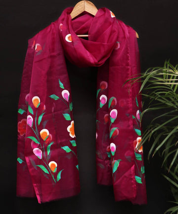 Organza Fabric Material Dupatta  Stole Scarf Digital Print Buy Now Fabric Dekho
